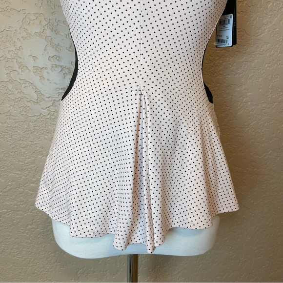 NWT Guess Mini Dot Peplum Feminine Lace Flirty Tank Top Size XS - Picture 8 of 16
